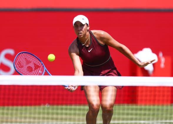 HSBC Tennis Championships, Day Five Queens Club, London, UK - 13 Jun 2025 Madison Keys (USA) in actionduring her Quarter Final match against Diana Shnaider in the 2025 HSBC Championships at Queens Club London Queens Club London GBR, UK NEWSPAPERS OUT Copyright: xMarkxGreenwoodx