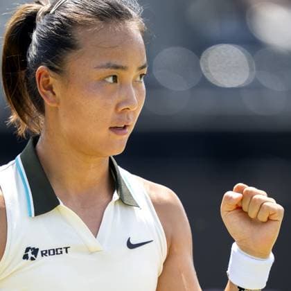 DEN BOSCH - Yue Yuan (CHN) in her match against Elise Mertens (BEL) during the quarterfinals of the Libema Open. The tennis tournament takes place at the Autotron in Rosmalen. ANP SANDER KONING xVIxANPxSportx xxANPxIVx 529845031 originalFilename: 529845031.jpg