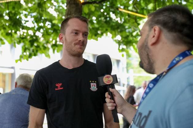 13 06 2025, xgox, Handball, EHF Champions League, Media Day and final training emspor, v l Felix Claar Magdeburg, 7 Cologne