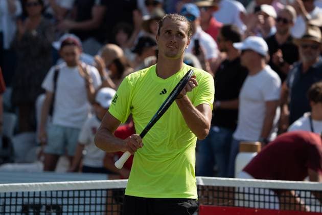 Alexander Zverev victory, emotions, joy, relief, Alexander Zverev vs Brandon Nakashima, Tennis, ATP Tournament, Boss Open, Center Court, quarter-finals, 13 06 2025, Alexander Zverev vs Brandon Nakashima, Tennis, ATP Tournament, Boss Open, Center Court, quarter-finals, 13 06 2025, Stuttgart Copyright: xEibner-Pressefoto EdwardxCheungx EP_ECG