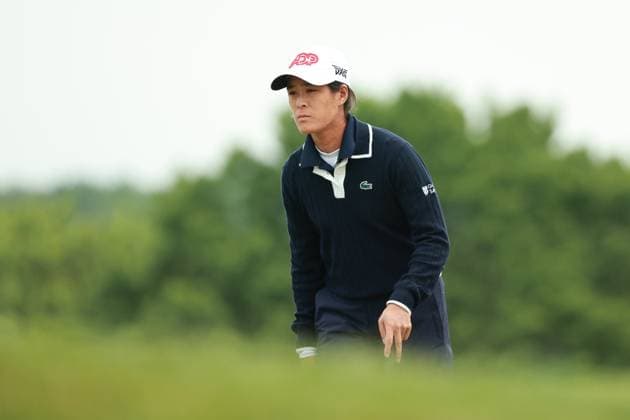Meijer LPGA, Golf Damen Classic BELMONT, MICHIGAN-JUNE 13: Celine Boutier of France lines up her putt on the first green during the second round of the Meijer LPGA Classic for Simply Give golf tournament at Blythefield Country Club in Belmont, MI, USA Friday, June 13, 2025. Belmont Michigan United States  Copyright: xJorgexLemusx originalFilename:lemus-meijerlp250613_np13R.jpg