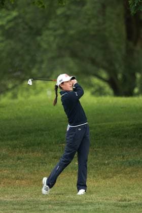 Meijer LPGA, Golf Damen Classic BELMONT, MICHIGAN-JUNE 13: Celine Boutier of France plays her fairway shott on the second hole during the second round of the Meijer LPGA Classic for Simply Give golf tournament at Blythefield Country Club in Belmont, MI, USA Friday, June 13, 2025. Belmont Michigan United States  Copyright: xJorgexLemusx originalFilename:lemus-meijerlp250613_np8Vv.jpg