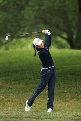Meijer LPGA, Golf Damen Classic BELMONT, MICHIGAN-JUNE 13: Celine Boutier of France plays her fairway shott on the second hole during the second round of the Meijer LPGA Classic for Simply Give golf tournament at Blythefield Country Club in Belmont, MI, USA Friday, June 13, 2025. Belmont Michigan United States  Copyright: xJorgexLemusx originalFilename:lemus-meijerlp250613_npOto.jpg