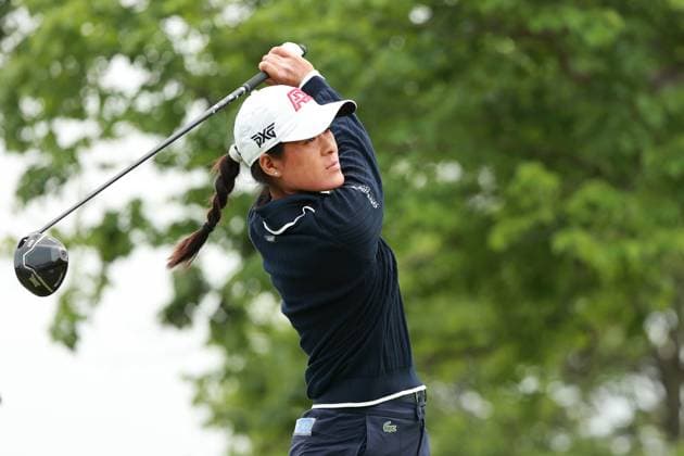 Meijer LPGA, Golf Damen Classic BELMONT, MICHIGAN-JUNE 13: Celine Boutier of France plays her tee shot on the second hole during the second round of the Meijer LPGA Classic for Simply Give golf tournament at Blythefield Country Club in Belmont, MI, USA Friday, June 13, 2025. Belmont Michigan United States  Copyright: xJorgexLemusx originalFilename:lemus-meijerlp250613_npQH7.jpg