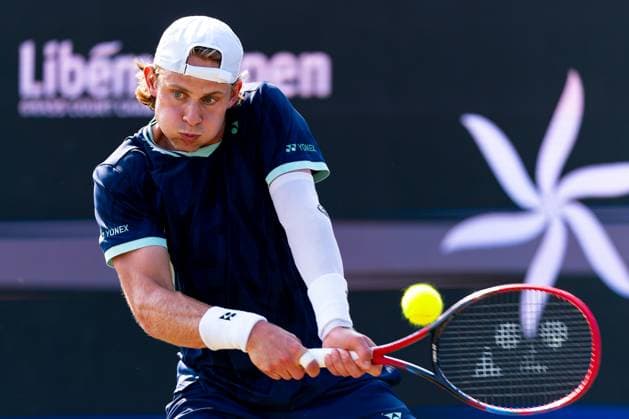 2025-06-13 2025 Libema Open Grass Court Championships ROSMALEN, NETHERLANDS - JUNE 13: Zizou Bergs of Belgium in action during Day Five of 2025 Libema Open Grass Court Championships at Autotron on June 13, 2025 in Rosmalen, Netherlands. Rosmalen Autotron Netherlands Content not available for redistribution in The Netherlands directly or indirectly through any third parties. Copyright: xJorisxVerwijstx