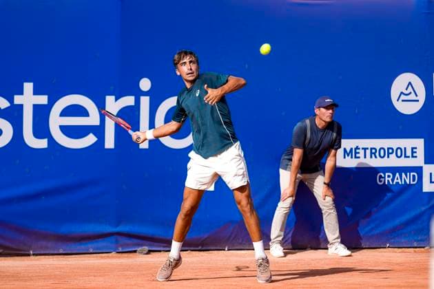 TENNIS : Open Sopra Steria - Lyon Villeurbanne 13 06 2025 Daniel Merida (ESP) vs Luca Van Assche (FRA) lors du tournoi de tennis ATP, Tennis Herren Challenger Tour, Open Sopra Steria Ã Lyon-Villeurbanne, le 13 06 2025. Photo Sandrine Thesillat PsNewZ VilleurbanneFrance  Copyright: xSandrinexTHESILLATx