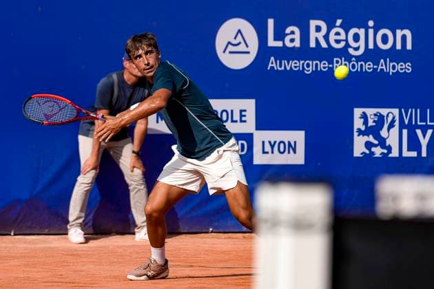 TENNIS : Open Sopra Steria - Lyon Villeurbanne 13 06 2025 Daniel Merida (ESP) vs Luca Van Assche (FRA) lors du tournoi de tennis ATP, Tennis Herren Challenger Tour, Open Sopra Steria Ã Lyon-Villeurbanne, le 13 06 2025. Photo Sandrine Thesillat PsNewZ VilleurbanneFrance  Copyright: xSandrinexTHESILLATx