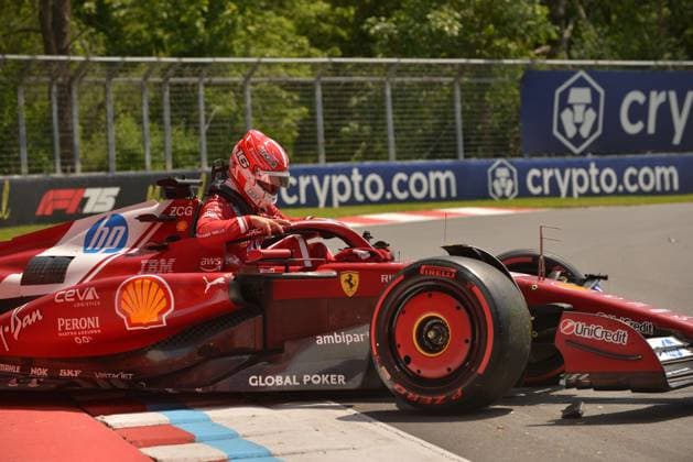 13 06 2025, Circuit Gilles Villeneuve, Montreal, FORMULA 1 PIRELLI GRAND PRIX DU CANADA 2025 , in the picture accident of Charles Leclerc MCO , Scuderia Ferrari HP Photo by Francois Tremblay Hasan Bratic DeFodi Images