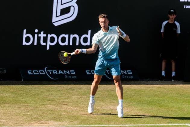 BOSS OPEN ATP250 13 06 2025 Jiri Lehecka CZE in match against Ben Shelton USA BOSS OPEN ATP250 Stuttgart, Tennisclub Weissenhof on 13 06 2025 Copyright: xBEAUTIFULxSPORTS Wunderlx