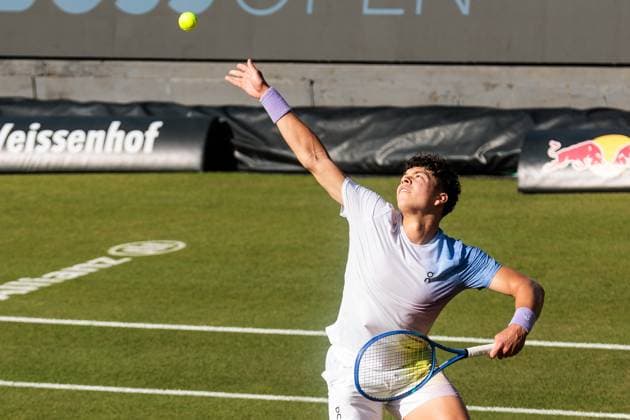 BOSS OPEN ATP250 13 06 2025 Ben Shelton USA in match against Jiri Lehecka CZE BOSS OPEN ATP250 Stuttgart, Tennisclub Weissenhof on 13 06 2025 Copyright: xBEAUTIFULxSPORTS Wunderlx