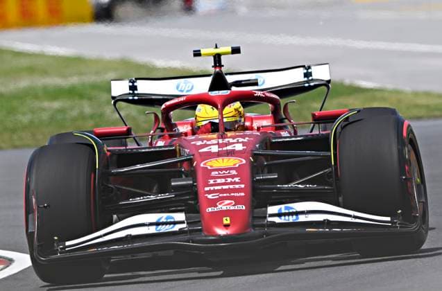 June 13, 2025, Montreal, Qc, CANADA: Ferrari driver Lewis Hamilton, of the United Kingdom, drives during the first practice session at the Canadian Grand Prix in Montreal, Friday, June 13, 2025. Lewis Hamilton  - ZUMAc35_ 20250613_zaf_c35_057 Copyright: xJacquesxBoissinotx