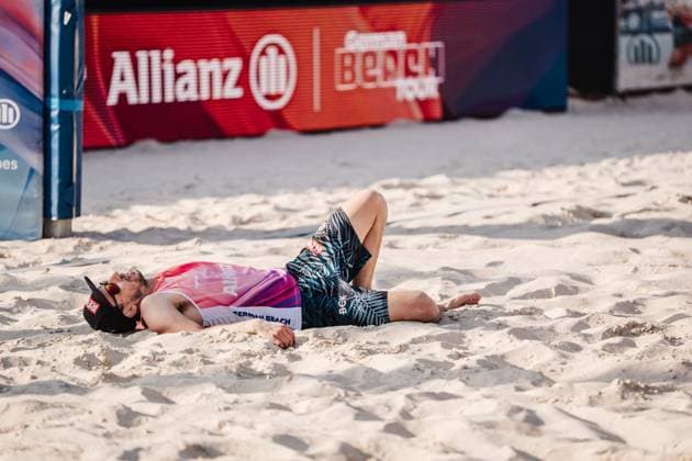 Beach volleyball men Allianz German Beach Tour 2025 Tourstop Bremen 13 06 2025 Nejc Zemljak Bremen Waterfront Bremen Germany