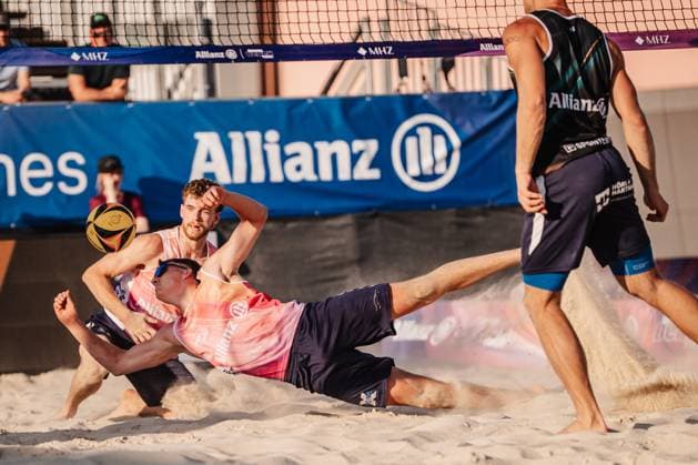 Beach volleyball men Allianz German Beach Tour 2025 Tourstop Bremen 13 06 2025 f l Luis Henrichs and Yannik Ahr Bremen Waterfront Bremen Germany