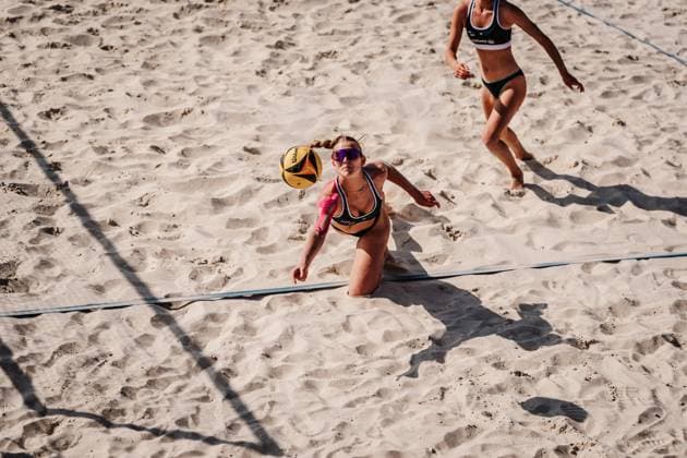 Beach Volleyball Women Allianz German Beach Tour 2025 Tourstop Bremen 13 06 2025 Mila Jancar jumps to the ball Bremen Waterfront Bremen Germany