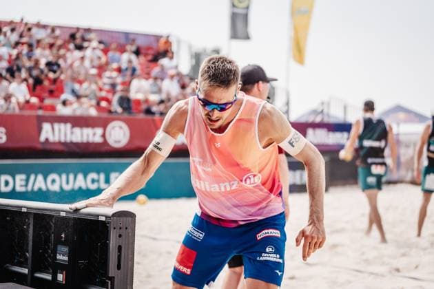 Beach volleyball men Allianz German Beach Tour 2025 Tourstop Bremen 13 06 2025 David Poniewaz Bremen Waterfront Bremen Germany