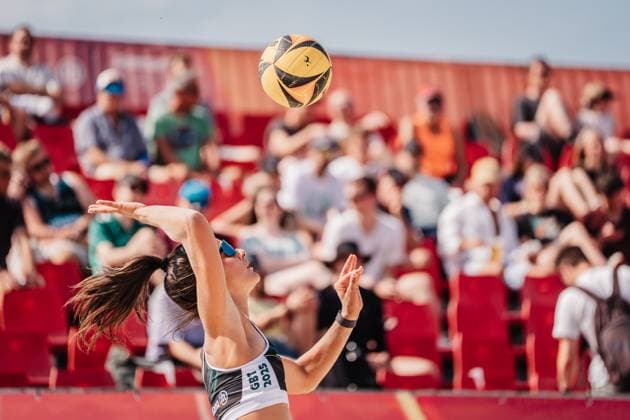Beach Volleyball Women Allianz German Beach Tour 2025 Tourstop Bremen 13 06 2025 Sophia Neuss at the Attack Bremen Waterfront Bremen Germany