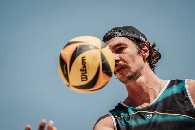 Beach volleyball men Allianz German Beach Tour 2025 Tourstop Bremen 13 06 2025 Jannik Kühlborn Bremen Waterfront Bremen Germany