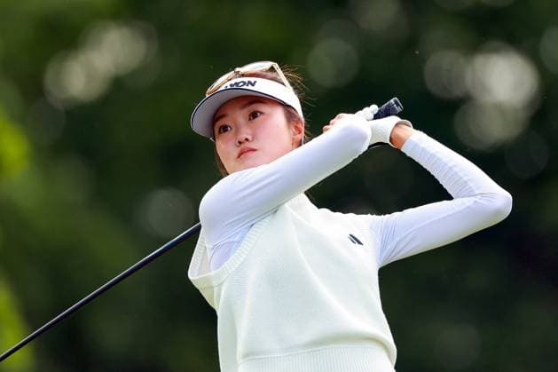 Meijer LPGA, Golf Damen Classic for Simply Give BELMONT, MICHIGAN - JUNE 13: Grace Kim of Sydney Australia hits from the 17th tee during the second round of the Meijer LPGA Classic for Simply Give golf tournament at Blythefield Country Club in Belmont, MI, USA Friday, June 13, 2025. Belmont Michigan United States  Copyright: xAmyxLemusx originalFilename:lemus-meijerlp250613_npbIh.jpg