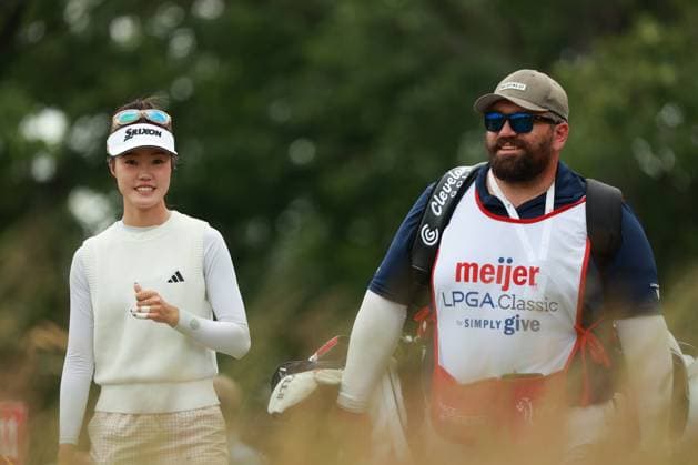 Meijer LPGA, Golf Damen Classic BELMONT, MICHIGAN-JUNE 13: Grace Kim of Australia heads to the 12th hole during the second round of the Meijer LPGA Classic for Simply Give golf tournament at Blythefield Country Club in Belmont, MI, USA Friday, June 13, 2025. Belmont Michigan United States  Copyright: xJorgexLemusx originalFilename:lemus-meijerlp250613_npTVS.jpg