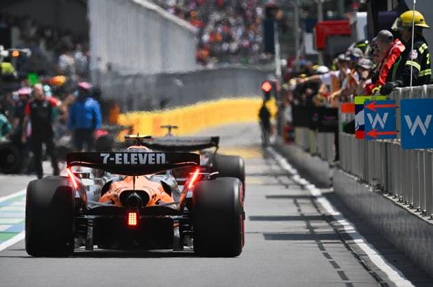 June 13, 2025, Montreal, Qc, CANADA: McLaren driver Lando Norris, of the United Kingdom, brakes as he enters the pit lane during the first practice session at the Canadian Grand Prix in Montreal, Friday, June 13, 2025. Lando Norris,  - ZUMAc35_ 20250613_zaf_c35_061 Copyright: xGrahamxHughesx
