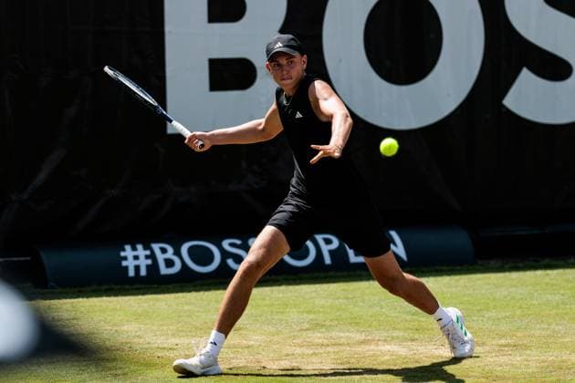 BOSS OPEN ATP250 13 06 2025 Justin Engel GER in match against Felix Auger Aliassime CAN BOSS OPEN ATP250 Stuttgart, Tennisclub Weissenhof on 13 06 2025 Copyright: xBEAUTIFULxSPORTS Wunderlx