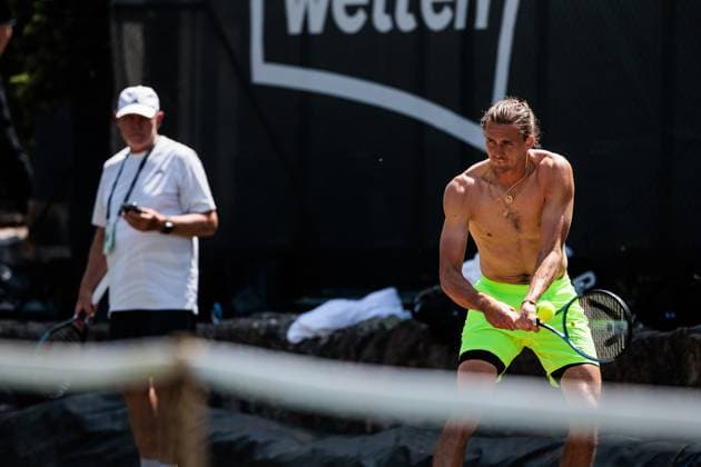 BOSS OPEN ATP250 13 06 2025 Alexander Zverev GER practicing, training BOSS OPEN ATP250 Stuttgart, Tennisclub Weissenhof on 13 06 2025 Copyright: xBEAUTIFULxSPORTS Wunderlx