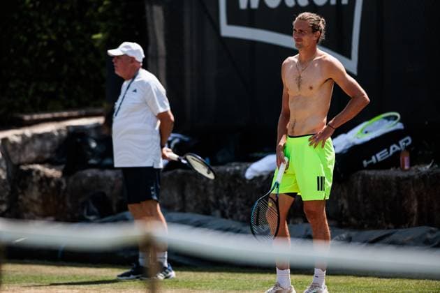 BOSS OPEN ATP250 13 06 2025 Alexander Mikhailovich Zverev father and coach of Alexander Zverev , Alexander Zverev GER during training, training BOSS OPEN ATP250 Stuttgart, Tennisclub Weissenhof on 13 06 2025 Copyright: xBEAUTIFULxSPORTS Wunderlx