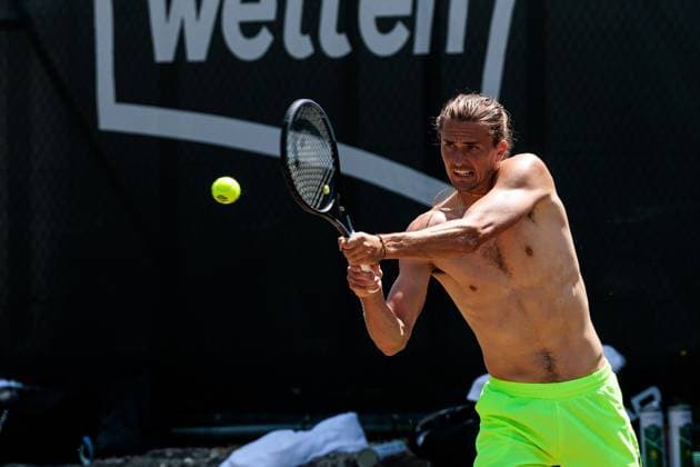 Tennis, ATP tournament in Stuttgart, Alexander Zverev, Training