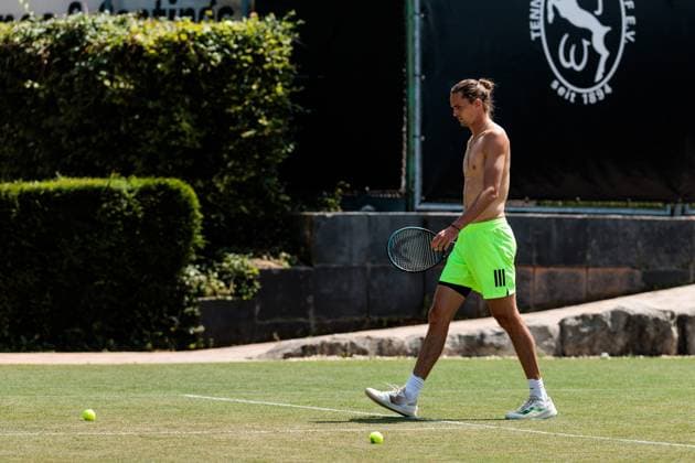 BOSS OPEN ATP250 13 06 2025 Alexander Zverev GER practicing, training BOSS OPEN ATP250 Stuttgart, Tennisclub Weissenhof on 13 06 2025 Copyright: xBEAUTIFULxSPORTS Wunderlx