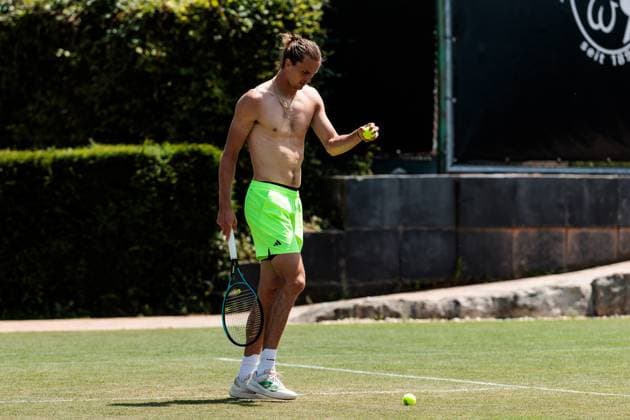 BOSS OPEN ATP250 13 06 2025 Alexander Zverev GER practicing, training BOSS OPEN ATP250 Stuttgart, Tennisclub Weissenhof on 13 06 2025 Copyright: xBEAUTIFULxSPORTS Wunderlx