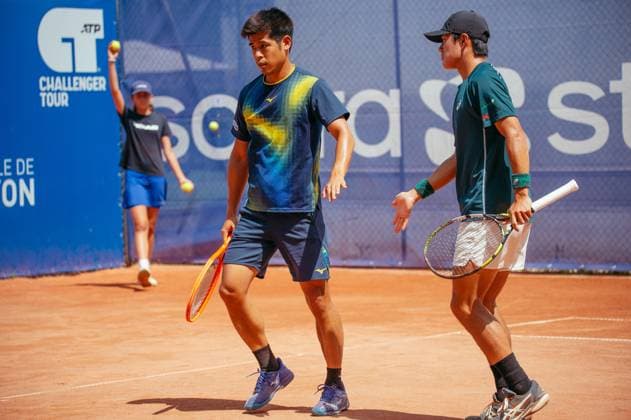 TENNIS : Open Sopra Steria de Lyon - 13 06 2025 Yu Hsiou Hsu (Taiwan) and Kaichi Uchida (JPN) during the Open Sopra Steria de Lyon 2025, ATP, Tennis Herren Challenger Tour 100 tennis event on 13 June 2025 at Tennis Club de Lyon in Villeurbanne, France - Photo Cyril Lestage PsnewZ  Copyright: xcyrilxlestagex