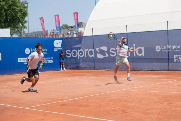 TENNIS : Open Sopra Steria de Lyon - 13 06 2025 David Vega Hernandez (Spain) and Ray Ho (Taiwan) during the Open Sopra Steria de Lyon 2025, ATP, Tennis Herren Challenger Tour 100 tennis event on 13 June 2025 at Tennis Club de Lyon in Villeurbanne, France - Photo Cyril Lestage PsnewZ  Copyright: xCYRILxLESTAGEx