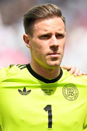 Stuttgart, MHP Arena, 08 06 25, GER, Men, UEFA NATIONS LEAGUE FINALS 2025, Match for 3rd place, Germany France Picture Goalkeeper Marc Andre TER STEGEN Germany UEFA regulations prohibit any use of photographs as image sequences and or quasi video Baden Wuerttemberg Germany