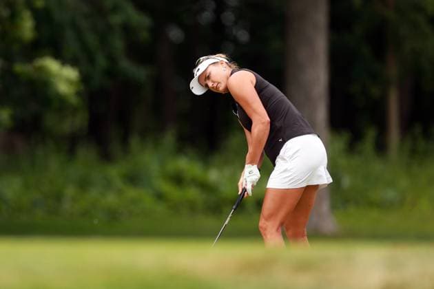 Meijer LPGA, Golf Damen Classic for Simply Give BELMONT, MICHIGAN - JUNE 13: Lexi Thompson of Delray Beach, Florida chips onto the 7th green during the second round of the Meijer LPGA Classic for Simply Give golf tournament at Blythefield Country Club in Belmont, MI, USA Friday, June 13, 2025. Belmont Michigan United States  Copyright: xAmyxLemusx originalFilename:lemus-meijerlp250613_npdzK.jpg