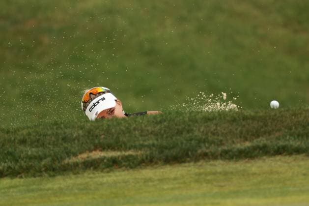Meijer LPGA, Golf Damen Classic BELMONT, MICHIGAN-JUNE 13: Lexi Thompson of the United States hits out of the bunker toward the second green during the second round of the Meijer LPGA Classic for Simply Give golf tournament at Blythefield Country Club in Belmont, MI, USA Friday, June 13, 2025. Belmont Michigan United States  Copyright: xJorgexLemusx originalFilename:lemus-meijerlp250613_npL34.jpg