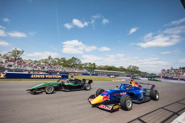 AUTO - F1 ACADEMY 2025 - MONTREAL 28 PIN Doriane (fra), Prema Racing, Supporter by Mercedes, Tatuus F4-T421, action, 14 CHAMBERS Chloe (usa), Campos Racing, Tatuus F4-T421, action during the 4th round of the 2025 F1 Academy Championship from June 14 to 16, 2025 on the Circuit Gilles Villeneuve, in Montrà al, Canada - Montrà alCanada Copyright: xAlexisxPerrinx