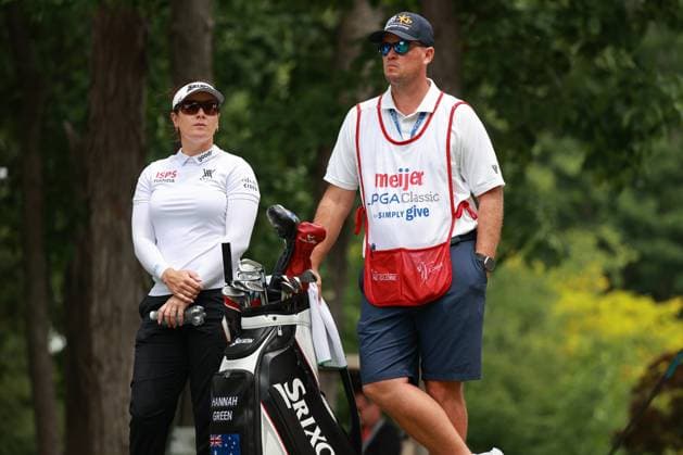 Meijer LPGA, Golf Damen Classic BELMONT, MICHIGAN-JUNE 13: Hannah Green of Australia waits on the 6th hole during the second round of the Meijer LPGA Classic for Simply Give golf tournament at Blythefield Country Club in Belmont, MI, USA Friday, June 13, 2025. Belmont Michigan United States  Copyright: xJorgexLemusx originalFilename:lemus-meijerlp250613_npvCz.jpg