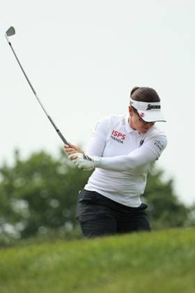 Meijer LPGA, Golf Damen Classic BELMONT, MICHIGAN-JUNE 13: Hannah Green of Australia plays her tee shot on the 5th hole during the second round of the Meijer LPGA Classic for Simply Give golf tournament at Blythefield Country Club in Belmont, MI, USA Friday, June 13, 2025. Belmont Michigan United States  Copyright: xJorgexLemusx originalFilename:lemus-meijerlp250613_npVVv.jpg