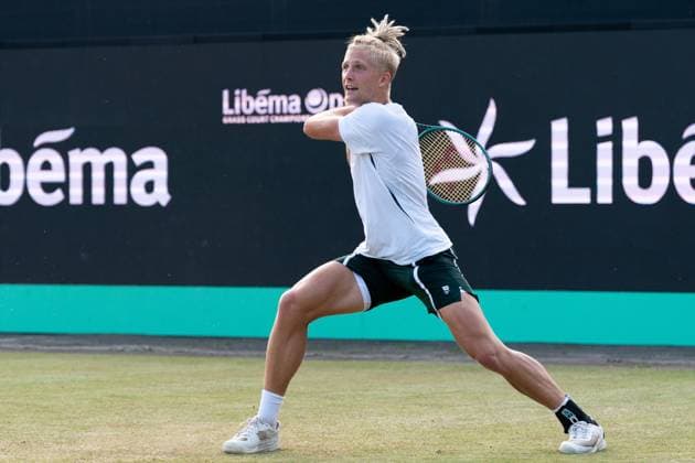 2025-06-13 2025 Libema Open Grass Court Championships Autotron ROSMALEN, NETHERLANDS - JUNE 13: Mark Lajal of Estonia during the 2025 Libema Open Grass Court Championships at Autotron on June 13, 2025 in Rosmalen, Netherlands. Rosmalen Autotron Netherlands Content not available for redistribution in The Netherlands directly or indirectly through any third parties. Copyright: xMarleenxFouchierx