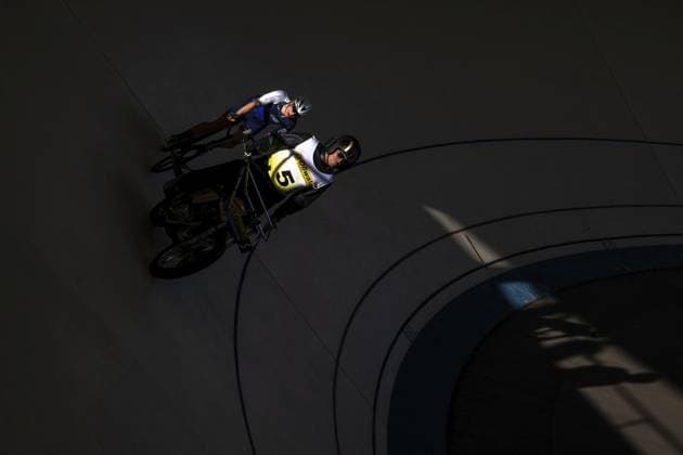 BAHNRADSPORT STEHER DERNY DM 2025 FOR EDITORIAL PURPOSES ONLY EDITORIAL USE ONLY p 13 06 2025 Erfurt German Championship Steher amp Derny 2025 at the Andreasried Cycling Track Steher Elite Men Preliminary Run 1 in photo Christoph Heese 028 with pacemaker Thomas Baur 5 Germany Thueringen Erfurt Copyright SaschaxFromm Copyright: SaschaxFromm doc812i48gp4msbsrgzc66 ,EDITORIAL USE ONLY Copyright: SaschaxFromm
