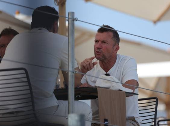 14 06 2025,Boss Open 2025, TC Weissenhof Stuttgart, ATP Tour 250 Tennis, Sport, in the picture Edwin Windorfer and Lothar Mathaeus at the breakfast table
