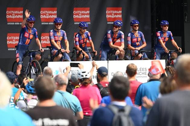 Criterium du Dauphine 2025 Stage 7 VALMEINIER 1800, FRANCE - JUNE 14 : Bardet Romain (FRA) of Team Picnic PostNL during stage 7 of the 77th edition of Criterium du Dauphine Libere an UCI World Tour 2.UWT cycling road race stage for Men Elite of 131.6 km with start in Grand-Aigueblanche and finish in Valmeinier 1800 on June 14, 2025 in Valmeinier 1800, France, 14 06 2025 ( Motordriver Kenny Verfaillie - Valmeinier 1800 France  Copyright: xVincentxKalutx