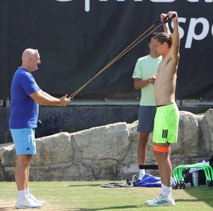 14 06 2025,Boss Open 2025, TC Weissenhof Stuttgart, ATP Tour 250 Tennis, Sport, in the picture condition coach and Alexander Zverev GER