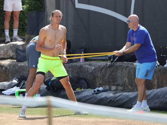 14 06 2025,Boss Open 2025, TC Weissenhof Stuttgart, ATP Tour 250 Tennis, Sport, in the picture condition coach and Alexander Zverev GER