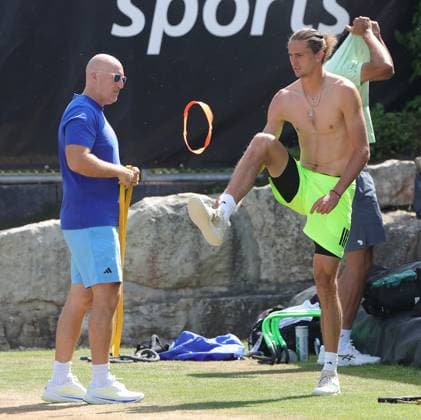 14 06 2025,Boss Open 2025, TC Weissenhof Stuttgart, ATP Tour 250 Tennis, Sport, in the picture condition coach and Alexander Zverev GER