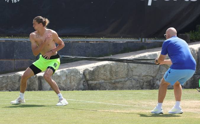 14 06 2025,Boss Open 2025, TC Weissenhof Stuttgart, ATP Tour 250 Tennis, Sport, in the picture Alexander Zverev GER with condition coach