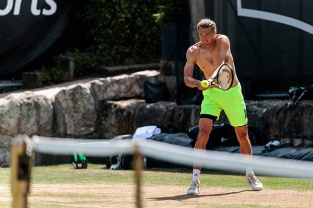 BOSS OPEN ATP250 14 06 2025 Alexander Zverev GER in training, practicing BOSS OPEN ATP250 Stuttgart, Tennisclub Weissenhof on 14 06 2025 Copyright: xBEAUTIFULxSPORTS Wunderlx