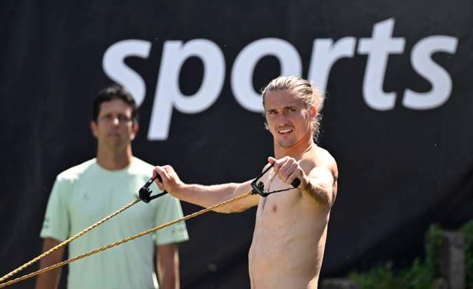 Tennis, ATP tournament in Stuttgart, Alexander Zverev, Training