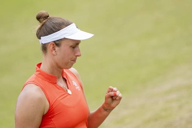 DEN BOSCH - Ekaterina Alexandrova (RUS) in her match against Elise Mertens (BEL) during the semifinals of the Libema Open. The tennis tournament takes place at the Autotron in Rosmalen. ANP SANDER KONING xVIxANPxSportx xxANPxIVx 529877355 originalFilename: 529877355.jpg