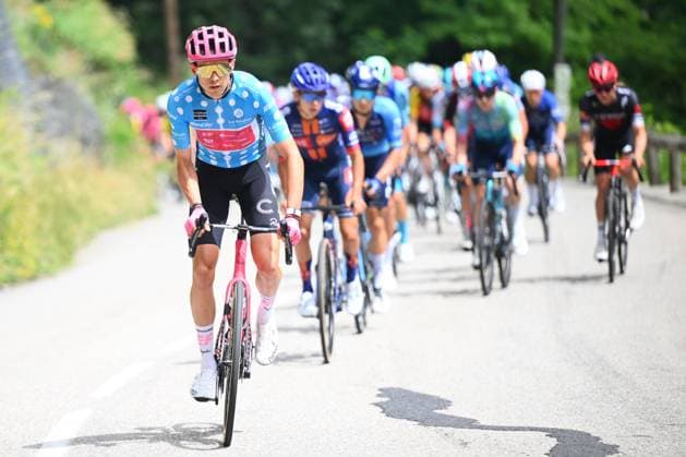 Criterium du Dauphine 2025 Stage 7 VALMEINIER 1800, FRANCE - JUNE 14 : Baudin Alex (FRA) of EF Education - Easypost during stage 7 of the 77th edition of Criterium du Dauphine Libere an UCI World Tour 2.UWT cycling road race stage for Men Elite of 131.6 km with start in Grand-Aigueblanche and finish in Valmeinier 1800 on June 14, 2025 in Valmeinier 1800, France, 14 06 2025 ( Motordriver Kenny Verfaillie - Valmeinier 1800 France  Copyright: xVincentxKalutx